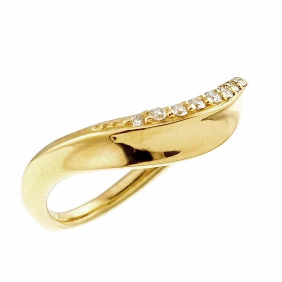 Star Jewelry Diamond 0.07ct Ring 18K YG 750 Size4(US)